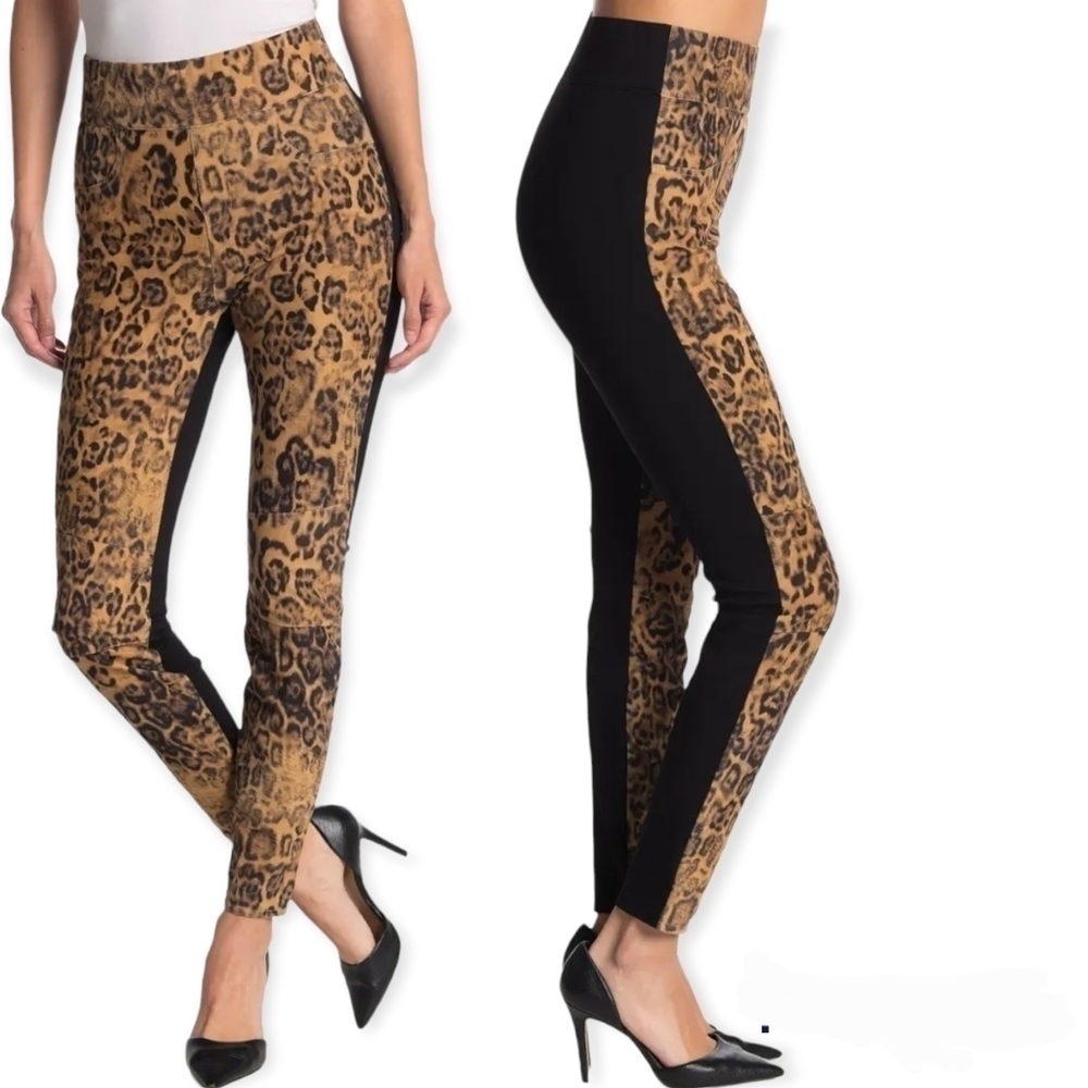 AS by DF All Hail The Queen Side Leather Leggings size S cheetah print Mob Wife